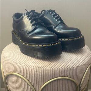 Dr Martens Black Leather Women's Shoes